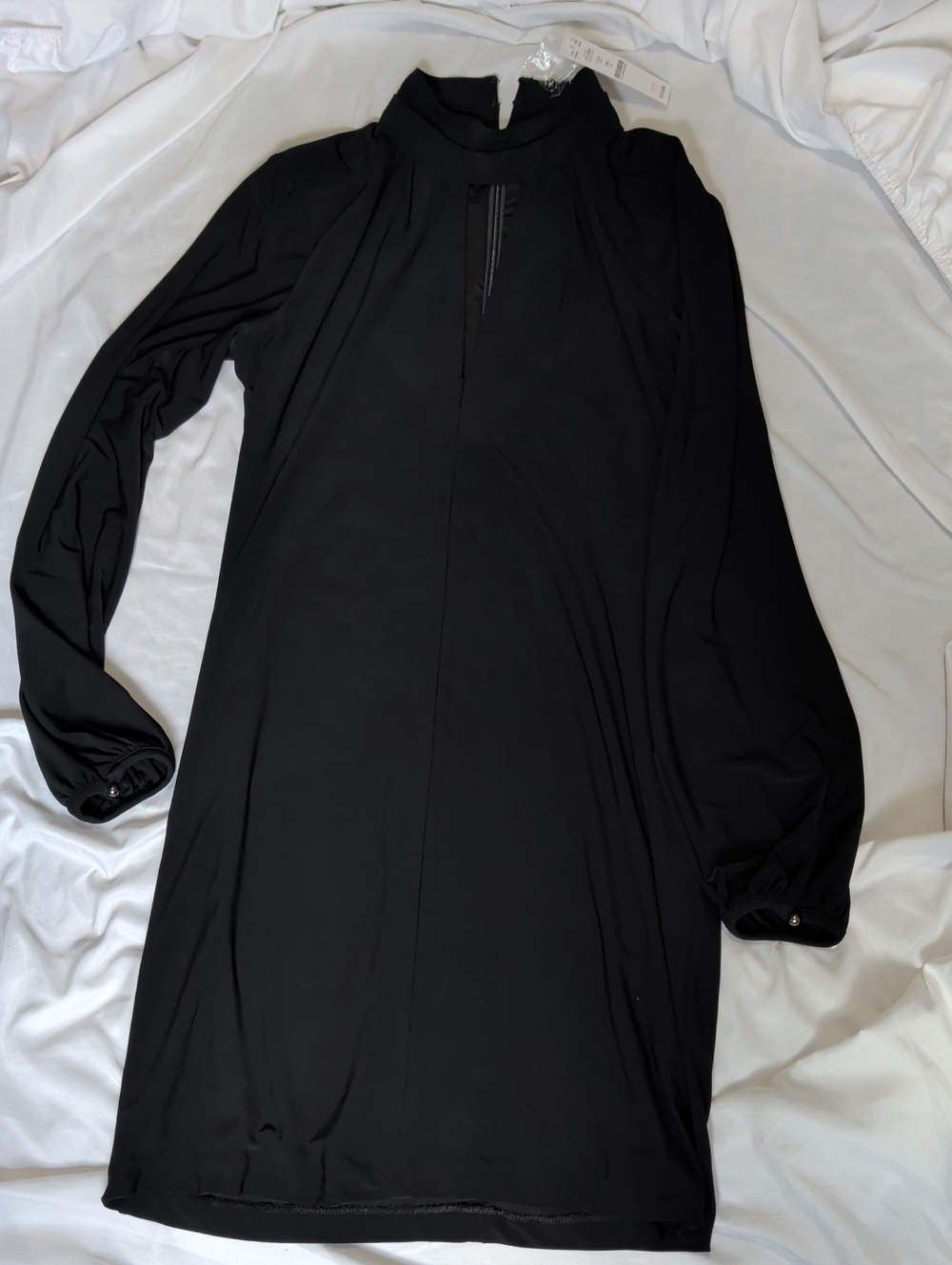 White House Black Market Black Long-Sleeve Mini Dress